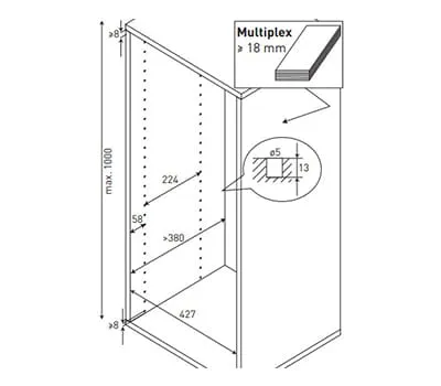 Wykonanie rzędów otworów