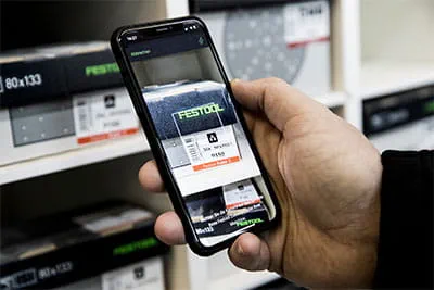 Zarządzanie stanem magazynowym odbywa się za pomocą aplikacji Festool Order.